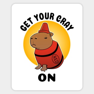 Get your cray on Capybara Crayon Sticker